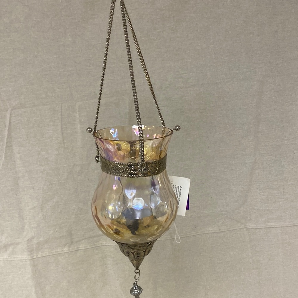 Blown glass iridescent Glass Candle Sconce